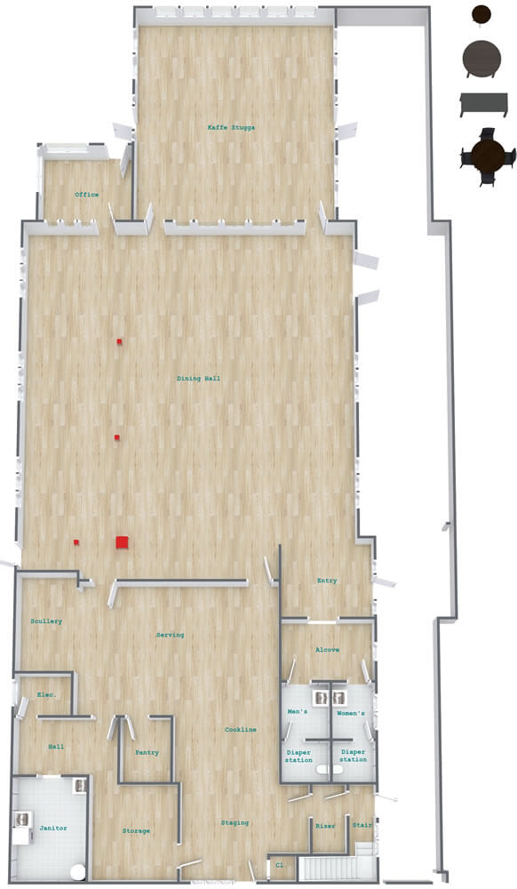 Dining Hall 3d Floor Plan - Des Moines