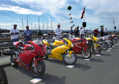Motorcycles on display on the marina’s center lot. The center lot is 26,700 sq. ft. plus 59 parking stalls.