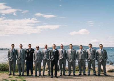 Her handsome groom and his steadfast groomsmen on the Promontory.